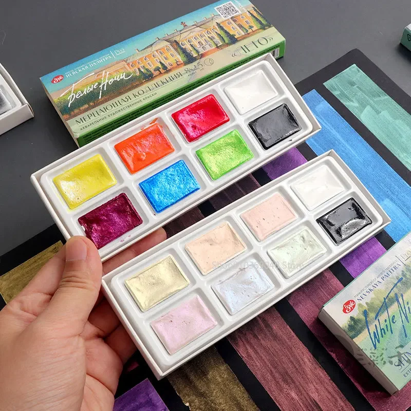 Watercolor Paint Set Solid Pigment - Pigmento de acuarela sólido blanco, juego