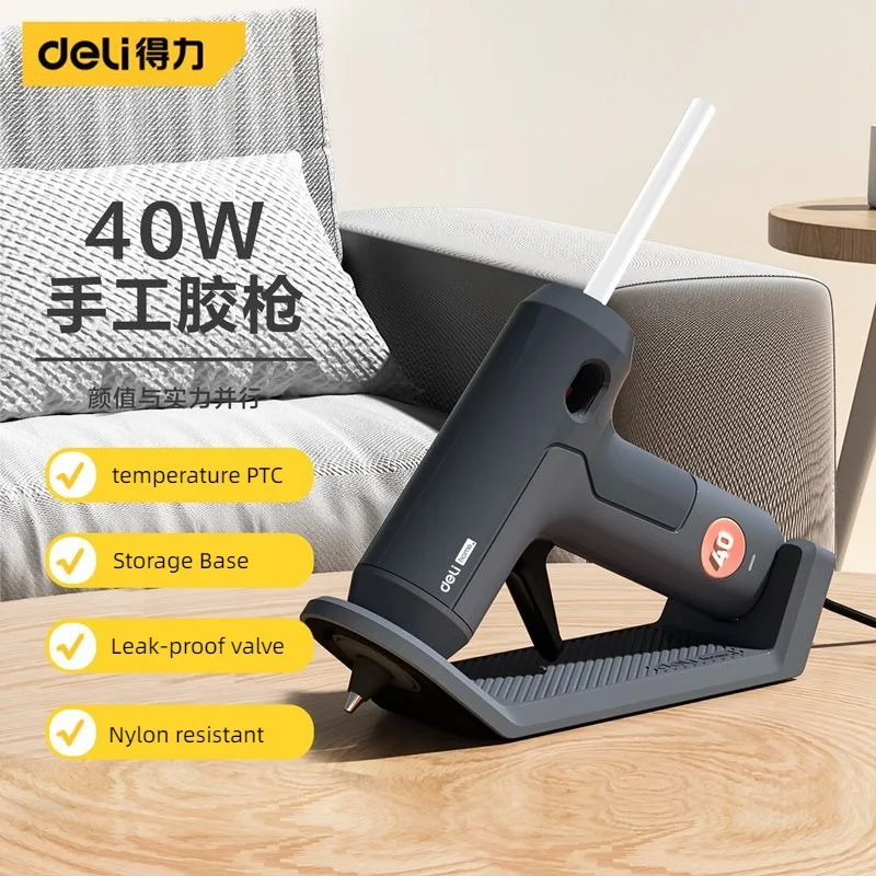 Hot Melt Glue Gun Cordless - Deli-pistola de pegamento termofusible de 40W