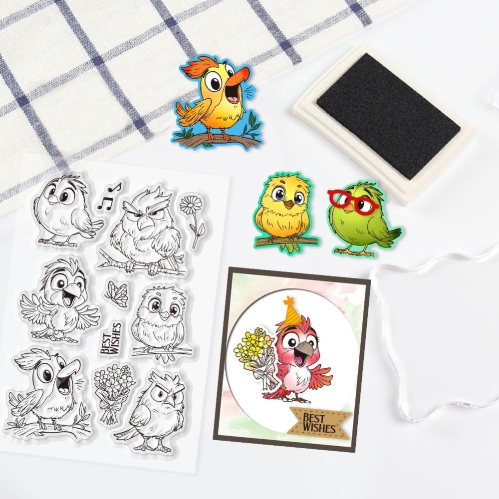 Sellos transparentes de pájaro - Clear Silicone Stamps For Card Making reseña y precio
