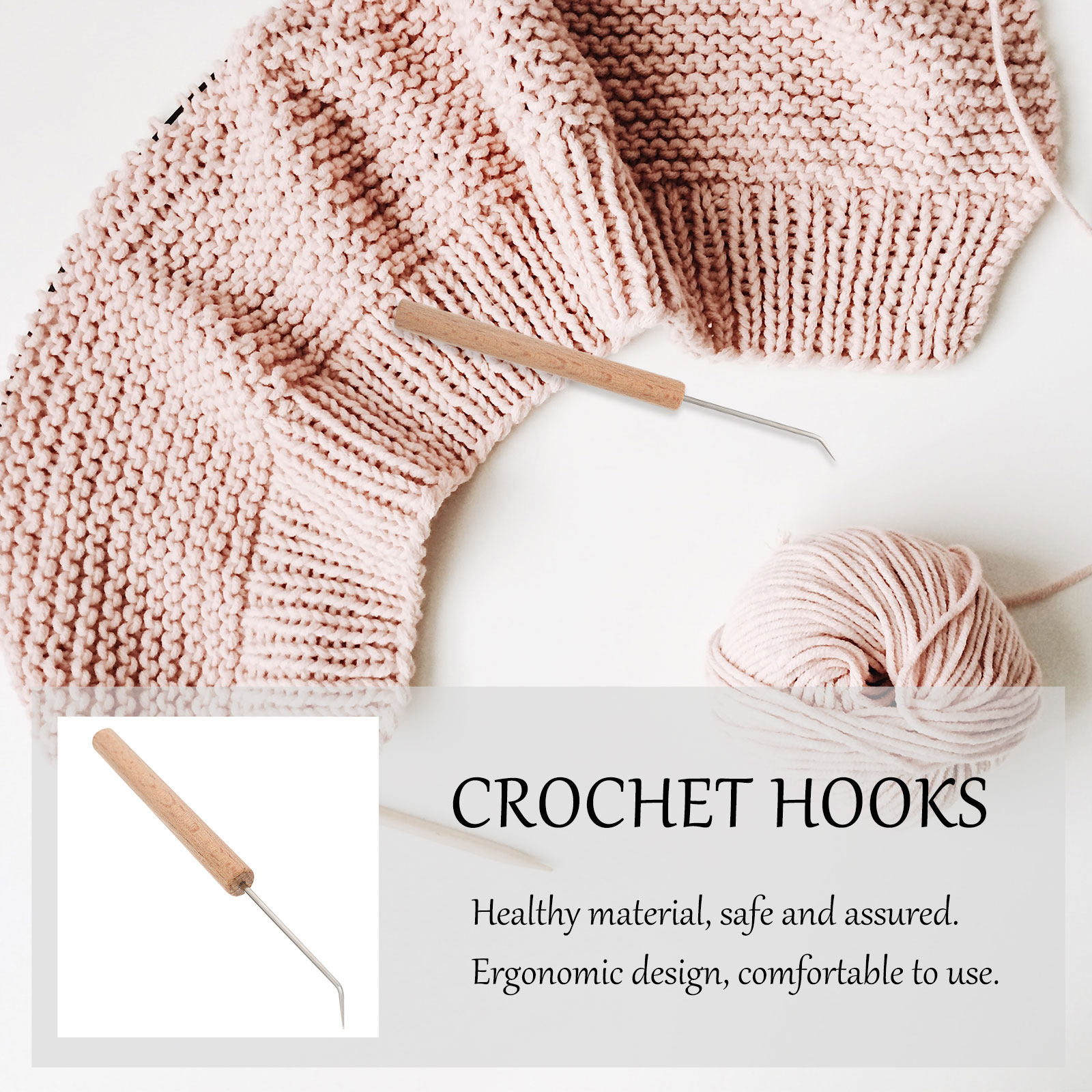 1 unidad de aguja de ganchillo - Wooden Crochet Hooks Ergonomic Handle reseña y precio