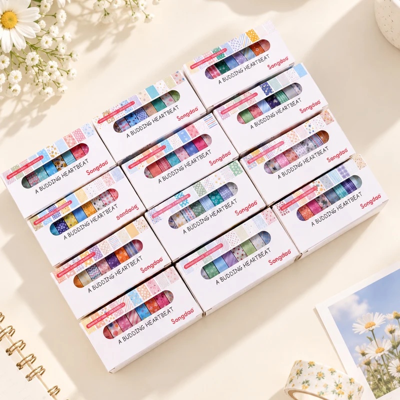 10 rollos de cinta washi flora - Scrapbooking reseña y precio