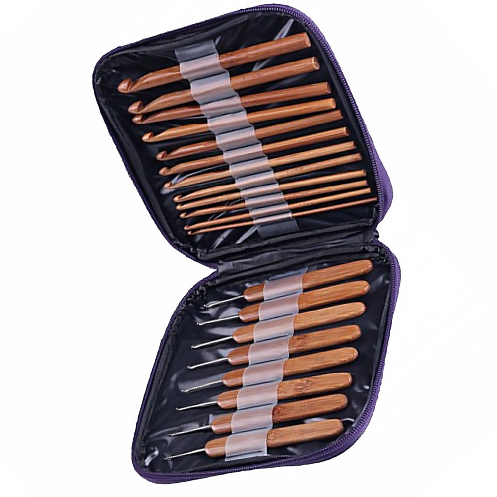 1 juego de agujas de ganchillo - Wooden Crochet Hooks Ergonomic Handle reseña y precio