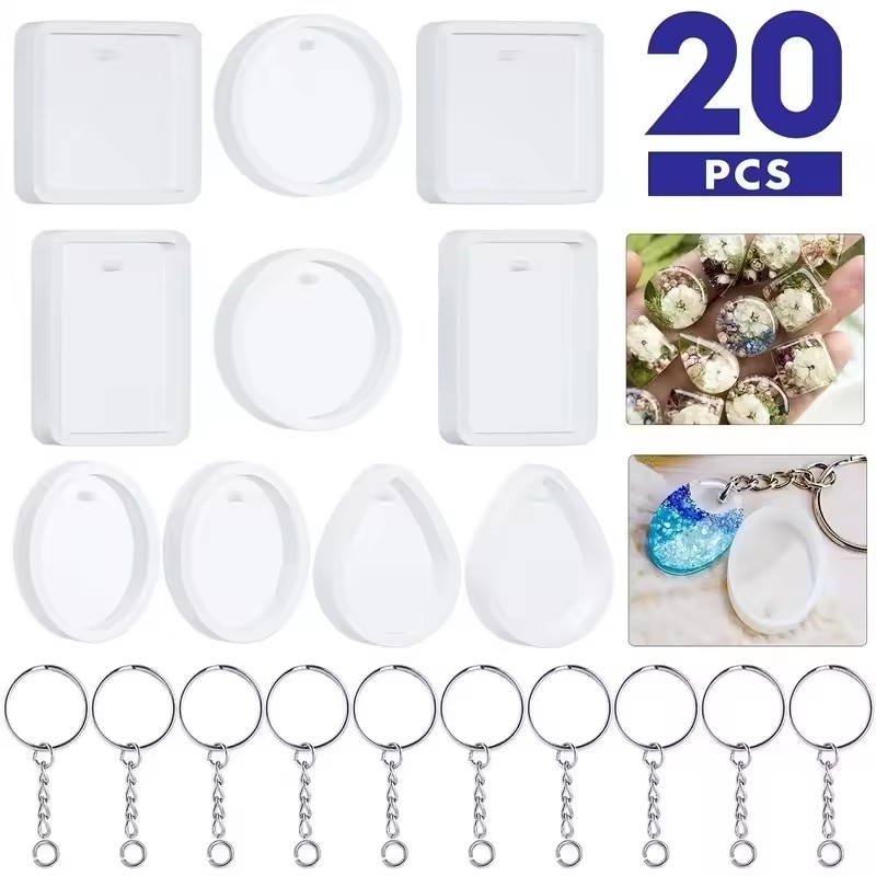 Kit de 20 piezas para crear ll - Silicone Epoxy Resin Molds Set reseña y precio