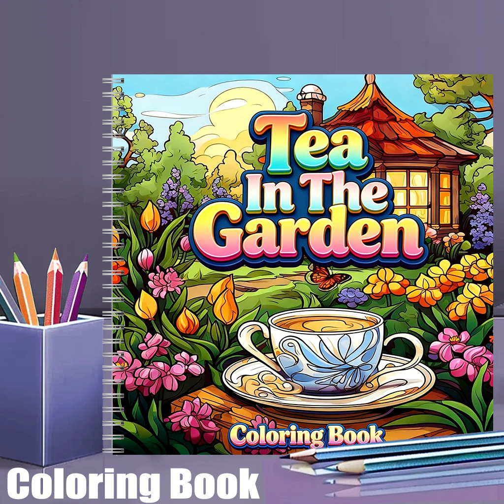Libro para colorear Tea In The - Painting Supplies reseña y precio